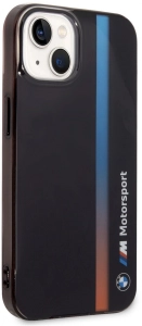 Apple iPhone 14 (6.1) Kılıf BMW Orjinal Lisanslı Renk Geçişli Çizgili Dizayn Kapak - Siyah