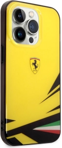 Apple iPhone 14 Pro (6.1) Kılıf Ferrari Sarı İtalyan Bayrak Baskılı Dizayn Kapak - Sarı