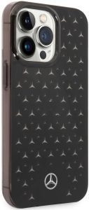 Apple iPhone 14 Pro (6.1) Kılıf Mercedes Benz Transparan Yıldızlı Dizayn Kapak - Siyah
