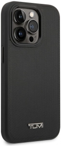 Apple iPhone 14 Pro (6.1) Kılıf TUMI Magsafe Şarj Özellikli Deri Noktalı Dizayn Kapak - Siyah