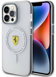 Apple iPhone 15 Pro (6.1) Kılıf Ferrari Orjinal Lisanslı Magsafe Şarj Özellikli Kontrast Bumper SF Ring Kapak - Siyah