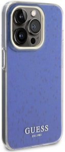 Apple iPhone 15 Pro Max Kılıf Guess Orjinal Lisanslı Yazı Logolu Mirror Disco Kapak - Mor