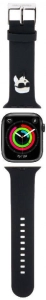 Apple Watch 7 41mm Karl Lagerfeld Orjinal Lisanslı İkonik Karl Head Logolu Silikon Kordon - Siyah