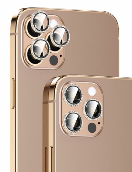 Apple iPhone 11 Pro Max Taşlı Kamera Lens Koruyucu CL-06 - Kırmızı