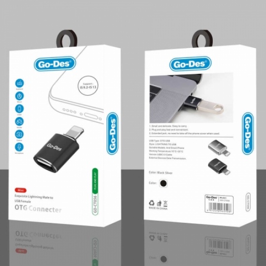 Go-Des USB To Lightning Çeviri OTG GD-CT056 - Siyah