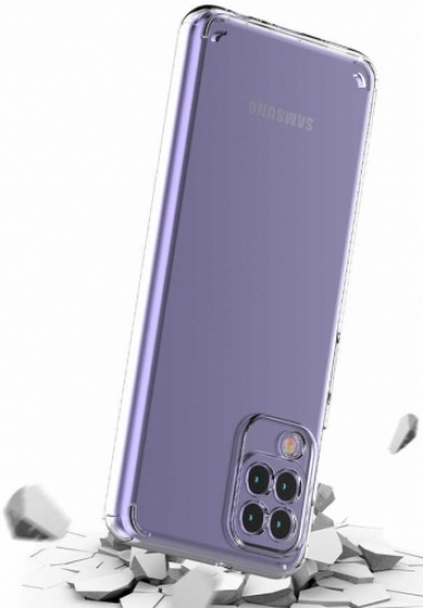 Samsung Galaxy A22 Kılıf Korumalı Kenarları Silikon Arkası Sert Coss Kapak  - Şeffaf