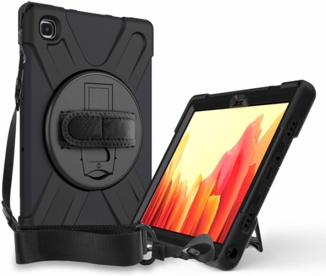 Samsung Galaxy Tab A7 T500 Kılıf Zore Defender Tablet Silikon - Siyah