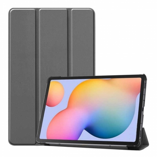 Samsung Galaxy Tab A7 T500 Tablet Kılıfı Standlı Smart Cover Kapak - Gri