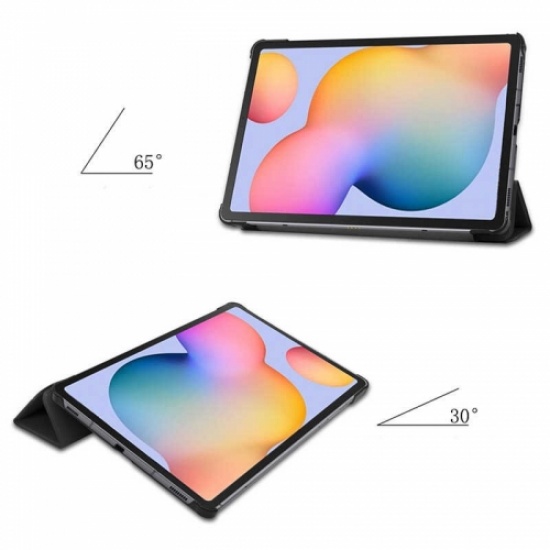 Samsung Galaxy Tab A7 T500 Tablet Kılıfı Standlı Smart Cover Kapak - Gri
