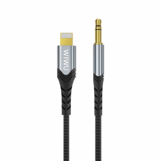 Wiwu Lightning Örgülü Aux Ses Kablo 1.5mt - Siyah