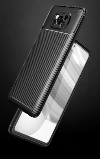 Xiaomi Poco X3 Pro Kılıf Karbon Serisi Mat Fiber Silikon Negro Kapak - Siyah