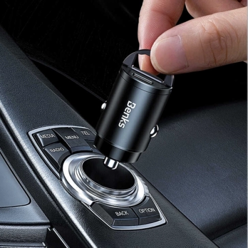 Benks C30 Mini Fast Charging PD Car Charger Araç Çakmaklık Şarjı - Siyah