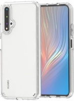 Huawei Nova 5T Kılıf Korumalı Kenarları Silikon Arkası Sert Coss Kapak  - Şeffaf
