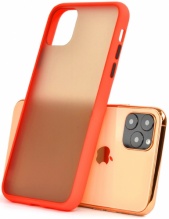 Apple iPhone 11 Pro Kılıf Exlusive Arkası Mat Tam Koruma Darbe Emici - Kırmızı