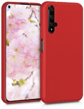 Huawei Nova 5T Kılıf İnce Mat Esnek Silikon - Kırmızı