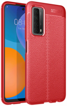 Huawei P Smart 2021 Kılıf Deri Görünümlü Parmak İzi Bırakmaz Niss Silikon - Kırmızı