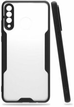 Huawei P30 Lite Kılıf Kamera Lens Korumalı Arkası Şeffaf Silikon Kapak - Siyah