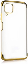 Huawei P40 Lite Kılıf Renkli Köşeli Lazer Şeffaf Esnek Silikon - Gold