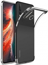 Huawei Y9 Prime 2019 Kılıf Renkli Köşeli Lazer Şeffaf Esnek Silikon - Gümüş