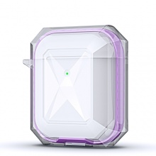 Zore Apple Airpods Airbag Şeffaf Koruma Kılıfı Geo Silikon Kapak - Lila