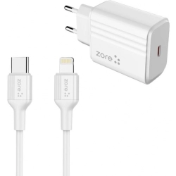 Zore Play Serisi PL2 Type-C to Lightning 2in1 PD Seyahat Şarj Aleti 20W