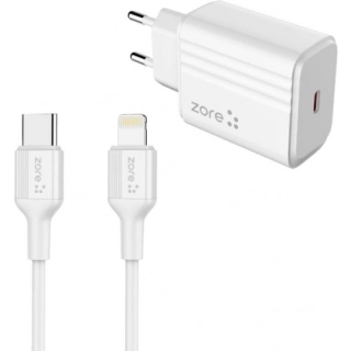 Zore Play Serisi PL2 Type-C to Lightning 2in1 PD Seyahat Şarj Aleti 20W