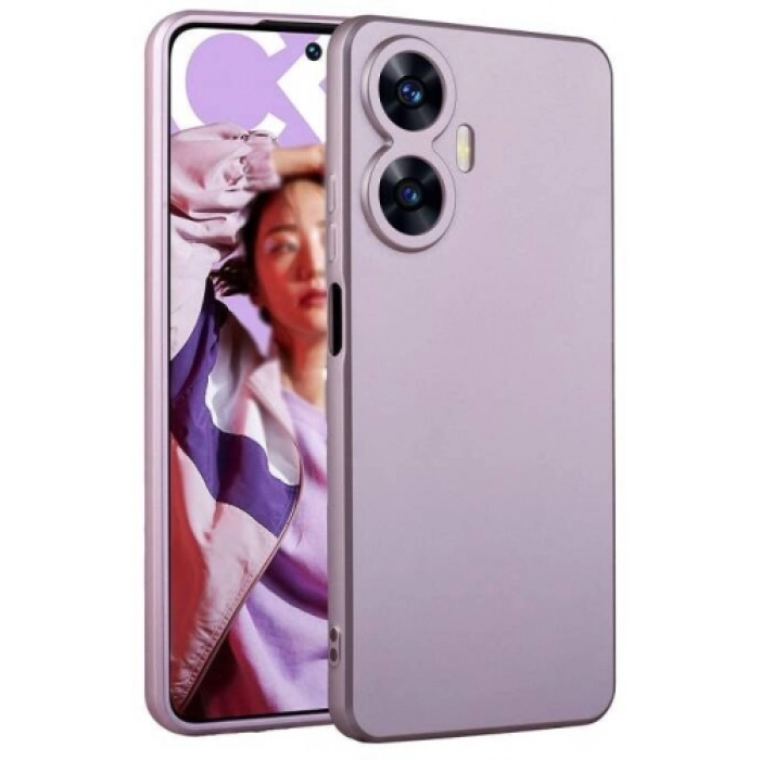 Realme C55 Kılıf İnce Soft Mat Renkli Esnek Silikon Kapak - Rose Gold