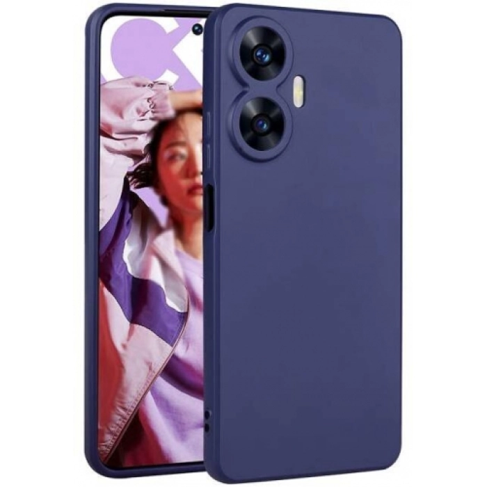 Realme C55 Kılıf İnce Soft Mat Renkli Esnek Silikon Kapak - Lacivert
