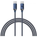 Recci RS09CCPD Crystal Serisi 100W Hızlı Şarj Özellikli Type-C To Type-C PD Kablo 1.2M - Mavi