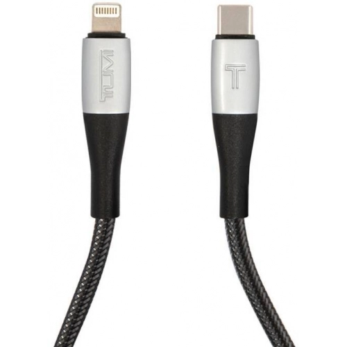 TUMI Hızlı Şarj Özellikli Naylon Örgü Tasarım Lightning To Type-C PD Kablo 1.5M MFI Lisanslı - Siyah
