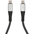 TUMI Hızlı Şarj Özellikli Naylon Örgü Tasarım Type-C To Type-C PD Kablo 1.5M - Siyah