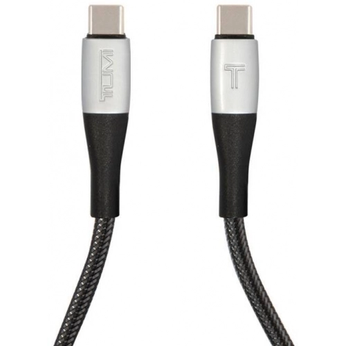 TUMI Hızlı Şarj Özellikli Naylon Örgü Tasarım Type-C To Type-C PD Kablo 1.5M - Siyah
