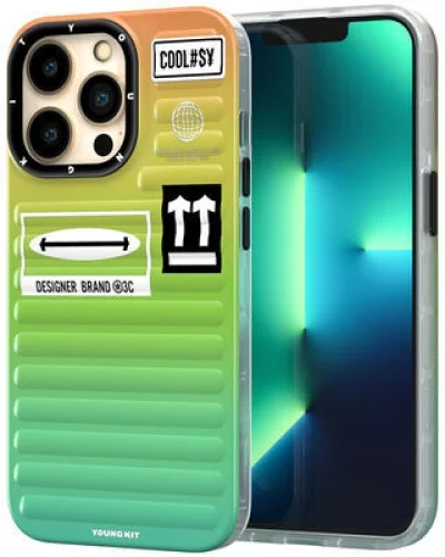 Apple iPhone 14 Pro Max Kılıf YoungKit The Secret Color Serisi Kapak - Yeşil