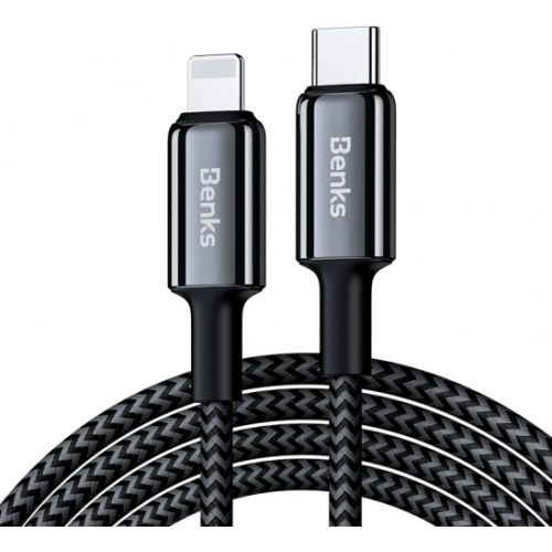 Benks D43 Type-C to Lightning PD Hızlı Şarj ve Data Kablo 480Mbps 1.2 Metre - Siyah