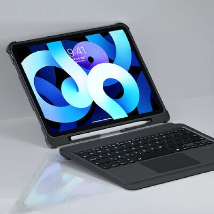 Apple iPad Air 10.9 2022 (5.Nesil) Benks Multifunctional Kablosuz Klavyeli Kılıf - Siyah