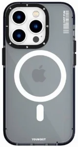 Apple iPhone 14 Pro Kılıf Magsafe Şarj Özellikli YoungKit Crystal Color Serisi Kapak - Siyah