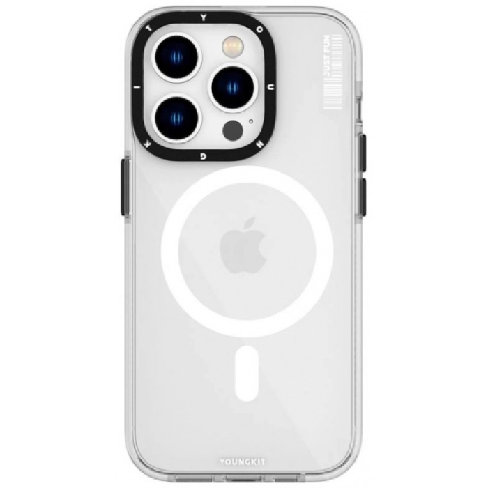 Apple iPhone 14 Pro Max Kılıf Magsafe Şarj Özellikli YoungKit Crystal Color Serisi Kapak - Şeffaf