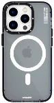 Apple iPhone 14 Pro Max Kılıf Magsafe Şarj Özellikli YoungKit Crystal Color Serisi Kapak - Siyah