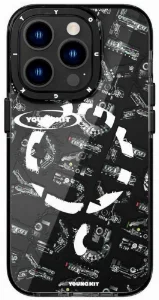 Apple iPhone 14 Pro Max Kılıf Magsafe Şarj Özellikli Yazı Temalı YoungKit Mechanic Serisi Kapak - Siyah