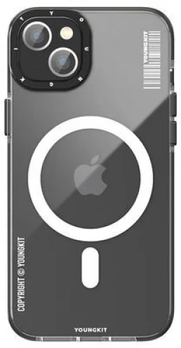 Apple iPhone 14 Plus Kılıf Magsafe Şarj Özellikli YoungKit Exquisite Serisi Kapak - Siyah