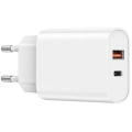 Wiwu Wi-U002 Quick Type-C PD & USB-A QC Hızlı Şarj Başlığı 20W - Beyaz