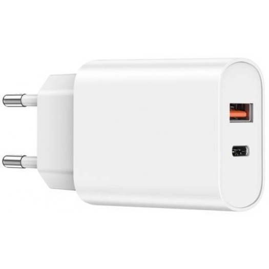 Wiwu Wi-U002 Quick Type-C PD & USB-A QC Hızlı Şarj Başlığı 20W - Beyaz