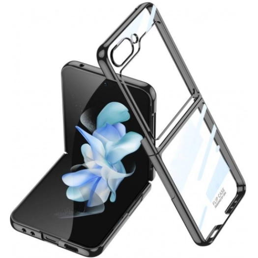 Samsung Galaxy Z Flip 5 Kılıf Zore Kıpta Lensli Kapak - Siyah