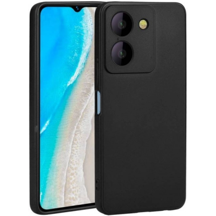 Vivo Y36 Kılıf İnce Soft Mat Renkli Esnek Silikon Kapak - Siyah