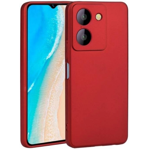 Vivo Y36 Kılıf İnce Soft Mat Renkli Esnek Silikon Kapak - Kırmızı