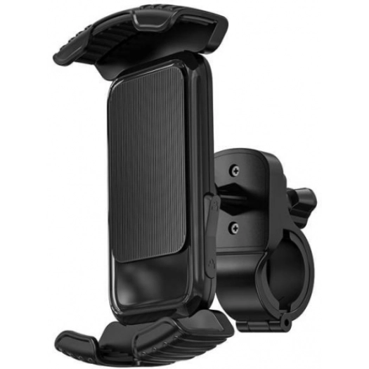 Wiwu CH037 Sarsıntı Önleyici 360 Derece Dönebilen Ayarlanabilir Motosiklet ve Bisiklet Telefon Tutucu - Siyah