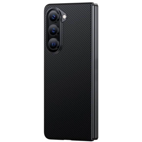 Galaxy Z Fold 5 Kılıf Magsafe Özellikli Karbon Fiber Benks Essential 600D Kevlar Kapak - Siyah