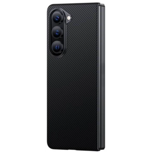 Galaxy Z Fold 5 Kılıf Magsafe Özellikli Karbon Fiber Benks Essential 600D Kevlar Kapak - Siyah