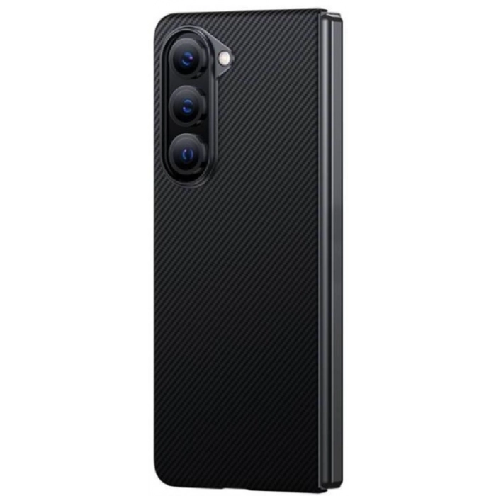 Galaxy Z Fold 5 Kılıf Magsafe Özellikli Karbon Fiber Benks Essential 600D Kevlar Kapak - Siyah