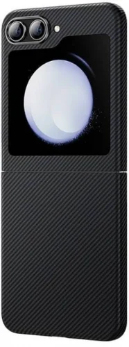 Galaxy Z Flip 5 Kılıf Magsafe Özellikli Karbon Fiber Benks Essential ArmorAir 600D Kevlar Kapak - Siyah